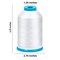 2-Pack Premium 90 WT Machine Embroidery Bobbin Thread White - Set of 2 X-Large Huge Polyester Cones 5500 Yards Each Spool Lint Free White Thread - Compatible with All Embroidery and Sewing Machines